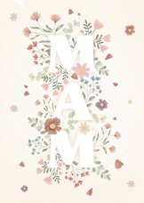 Muttertagskarte zarte Blumen & Zweige