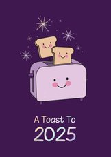 Neujahrskarte 'A toast to 2025'
