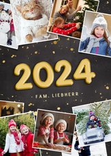 Neujahrskarte Fotocollage 2024 Folienballon 