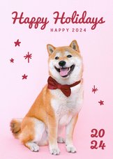 Neujahrskarte Hund mit Schlips