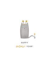 Neujahrskarte mit Katze 'Meow Year'