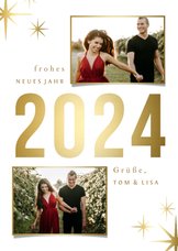 Neujahrskarte 'Sparkle 2024' mit 2 Fotos