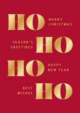 Originelle Weihnachtskarte 'Ho, ho, ho'