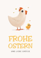 Ostergrußkarte Huhn & Küken