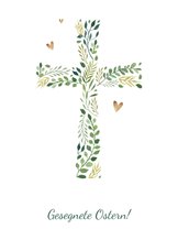 Osterkarte christlich Kreuz aus Zweigen