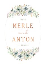 Romantische Hochzeitskarte Blumenornament