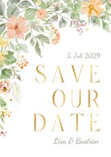 Save-Our-Date zur Hochzeit romantische Blumenranken