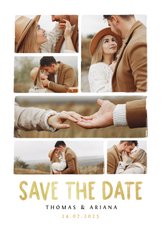 Save-the-Date-Karte Hochzeitsfeier Fotocollage Pinselstrich