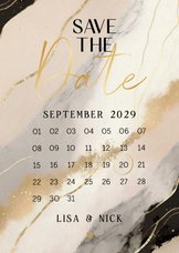 Save-The-Date-Karte Kalender & beige-rosa Marmor
