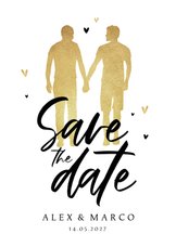 Save-the-Date-Karte Männer in Silhouette