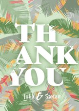 Tropische Blätter Dankeskarte