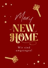 Umzug zu Weihnachten Schlüssel 'Merry new home'