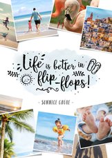 Urlaubskarte Fotocollage 'Life is better in flip-flops'