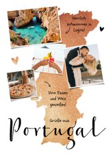 Urlaubskarte Portugal mit Fotos und Herzen