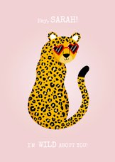 Valentinskarte Leopard mit Sonnenbrille