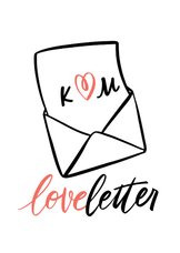 Valentinskarte Liebesbrief mit Initialen
