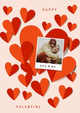 Valentinskarte mit Herzchen & Foto