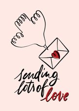 Valentinskarte Taube mit Liebesbrief