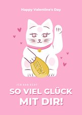 Valentinskarte Winkekatze 'Lucky Cat'