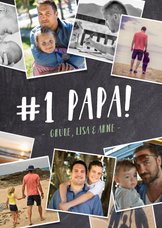 Vatertagskarte '# 1 PAPA!' mit Fotos