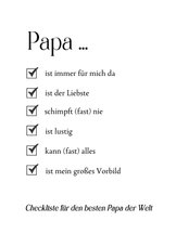 Vatertagskarte Checkliste