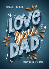 Vatertagskarte 'Love you dad' Lettering