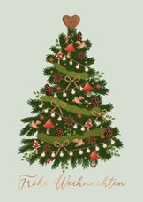 Weihnachtsgrüße Weihnachtsbaum mit Kupferdruck