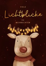 Weihnachtsgrußkarte Rentier Lichtblicke