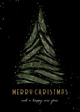 Weihnachtskarte Baum aus Zweigen 'Merry Christmas' 