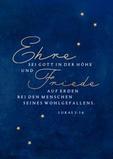 Weihnachtskarte 'Ehre sei Gott in der Höhe'