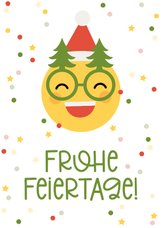 Weihnachtskarte Emoji mit Weihnachtsbrille
