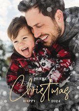 Weihnachtskarte Familienfotos mit 'Merry Christmas'