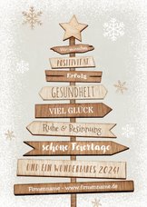 Weihnachtskarte Firma Holz-Weihnachtsbaum
