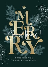 Weihnachtskarte Firma 'Merry Christmas' typografisch