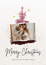Weihnachtskarte Foto auf Weihnachtsbaum