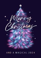 Weihnachtskarte geschäftlich Tannenbaum Foliendruck