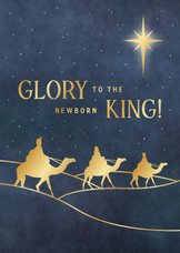 Weihnachtskarte Heilige Drei Könige auf Kamel