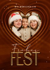 Weihnachtskarte Herz mit Foto 'Frohes Fest'