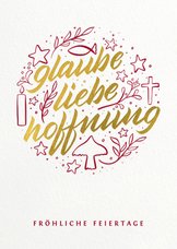 Weihnachtskarte Illustration 'Glaube Liebe Hoffnung'
