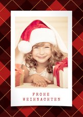 Weihnachtskarte mit Foto auf Schottenmuster