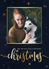 Weihnachtskarte mit Foto und Schrift in Goldlook