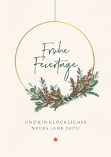 Weihnachtskarte moderner Weihnachtskranz