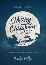 Weihnachtskarte Mond und Silhouette merry christmas