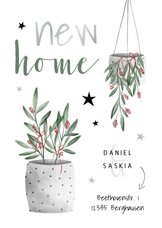 Weihnachtskarte New Home Pflanzen