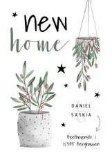Weihnachtskarte New Home Pflanzen