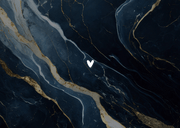 Dankeskarte Hochzeit dunkler Marmor 'Thank you' Rückseite