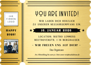 Einladungskarte Neujahrsempfang V.I.P. -Ticket Rückseite