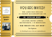 Einladungskarte Neujahrsempfang V.I.P. -Ticket Rückseite