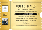 Einladungskarte Neujahrsempfang V.I.P. -Ticket Rückseite