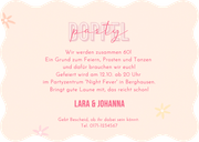 Einladungskarte rertro Doppel-Geburtstag Wellenform Rückseite